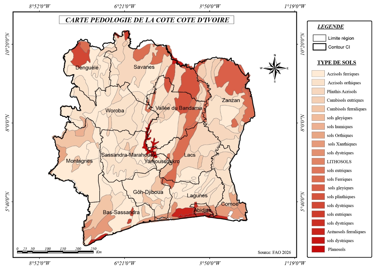 Carte pédologique de la Côte d'Ivoire